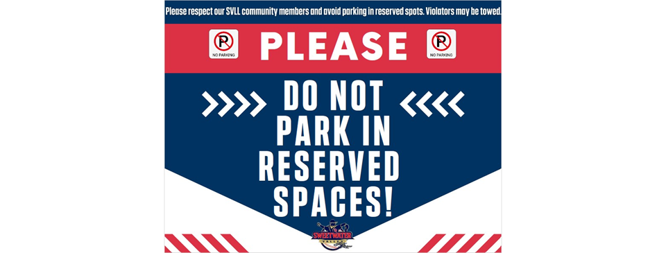 Please do not park in reserved spots or along red curbs